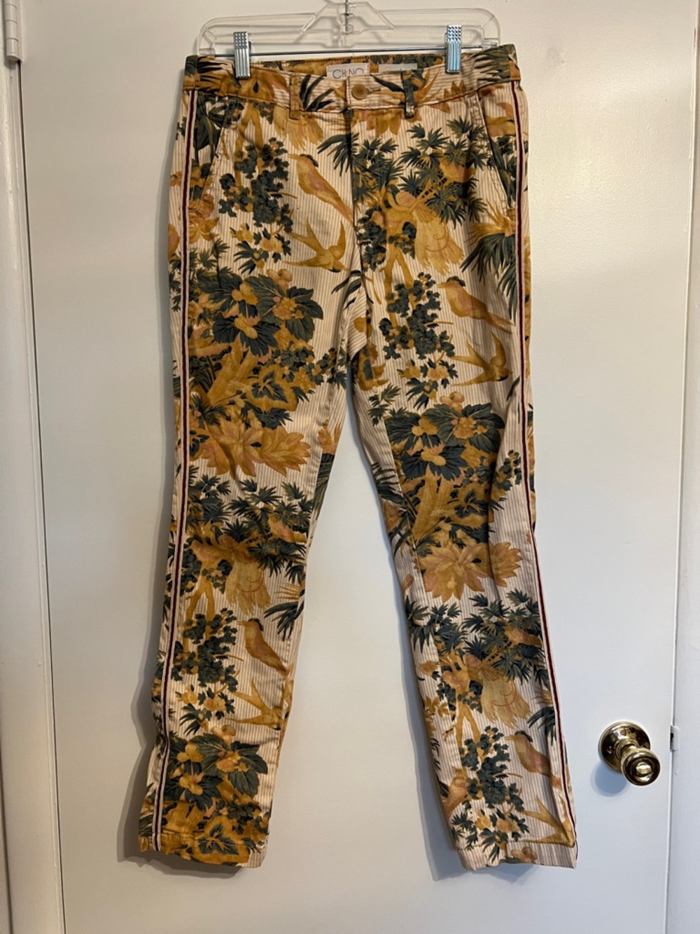 Anthropologie Relaxed Botanical Print Chino Pants 28 / 6 - Picture 2 of 11